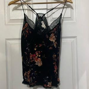 Sexy lace trim silk tank.  Like new.   Worn once